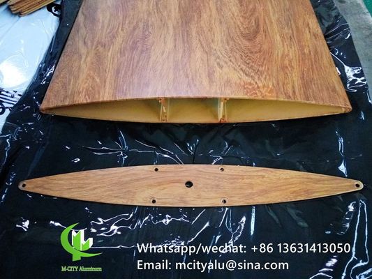 Goede prijs Houtkorrels Gebouw aluminium geëxtrudeerde architectonische lamellen Aerofoil vinnen online