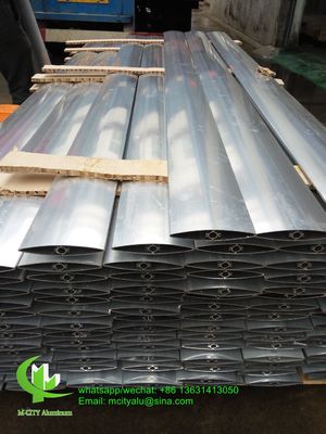 Goede prijs 150 mm ovale vorm poeder gecoat architectonisch aluminium Aerofoil Louver Blade voor gevel gordijnwand online