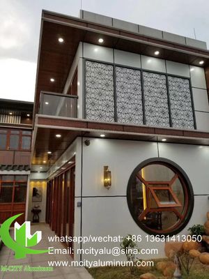 Goede prijs Gepoedercoat 3 mm dik aluminium geperforeerd scherm met aanpasbare patronen voor balkon en gevel online