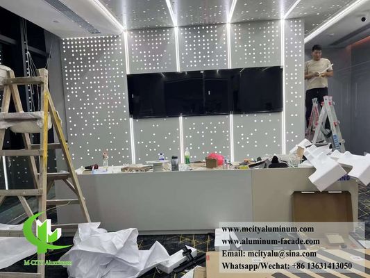 Goede prijs Poederbedekte geperforeerde aluminiumplaat met lasergesneden ontwerp voor aanpasbare grootte gevelbekleding online