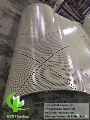 Goede prijs Persoonlijke afmetingen Poederbedekte geperforeerde aluminium gevelpaneel met CNC-lasersnijden voor architectonische bekleding online