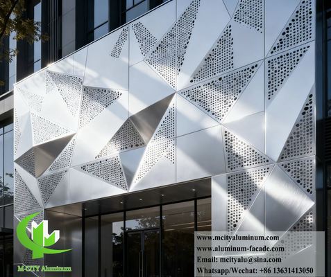 Goede prijs 3003 PVDF Gecoate Op Maat Gemaakte CNC Geperforeerde Aluminium Gevelpaneel voor Wandbekledingssysteem online