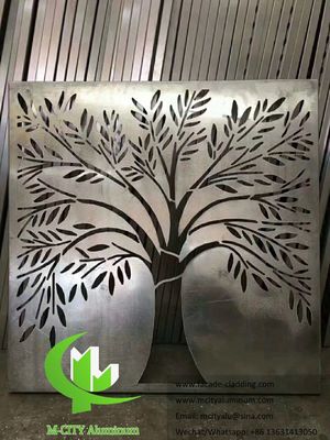 Goede prijs Op maat gemaakte boomontwerp aluminium gevelpaneel poeder gecoat 1000x1500mm voor hotelwandbekleding online