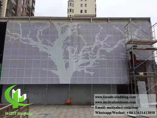 Goede prijs Poedergecoate geperforeerde aluminium gevel met aanpasbare RAL-kleuren en lasersnijtechnologie online