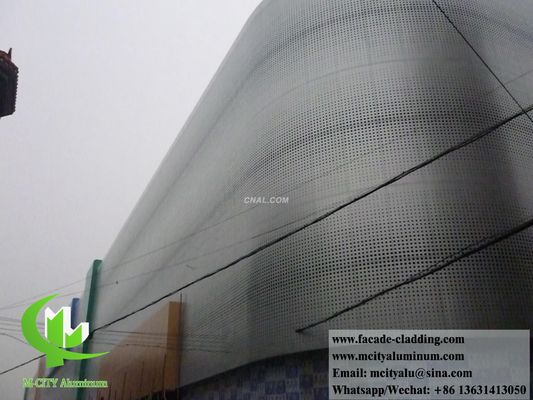 Goede prijs Gepoedercoate gebogen aluminium panelen met aanpasbare RAL-kleuren en CNC-geperforeerd ontwerp voor gevels online