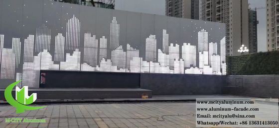 Goede prijs Poedergecoat geperforeerd aluminium gevelpaneel met aanpasbare RAL-kleuren en CNC-lasersnijden voor architecturale metalen schermen online